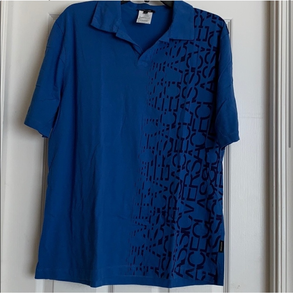 Versace Classic Blue Shirt with Black Label